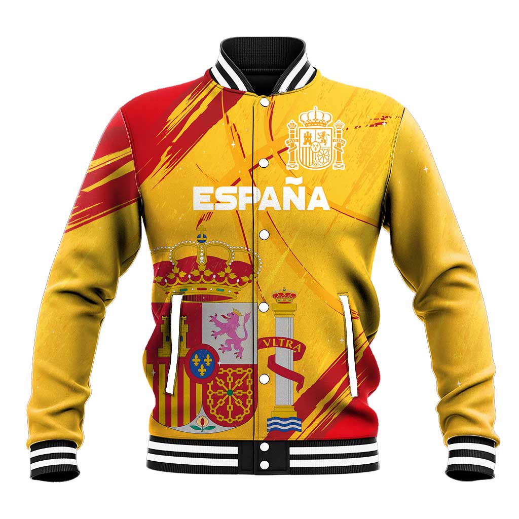 Custom Basketball Fan Jersey Spanish Baseball Jacket Royal Seal of España - Wonder Print Shop
