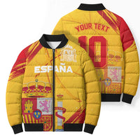 Custom Basketball Fan Jersey Spanish Bomber Puffer Jacket Royal Seal of España - Wonder Print Shop