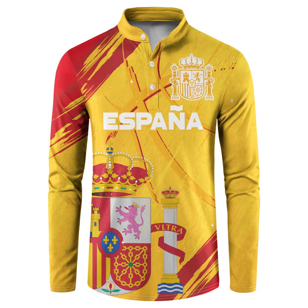 Custom Basketball Fan Jersey Spanish Button Sweatshirt Royal Seal of España - Wonder Print Shop