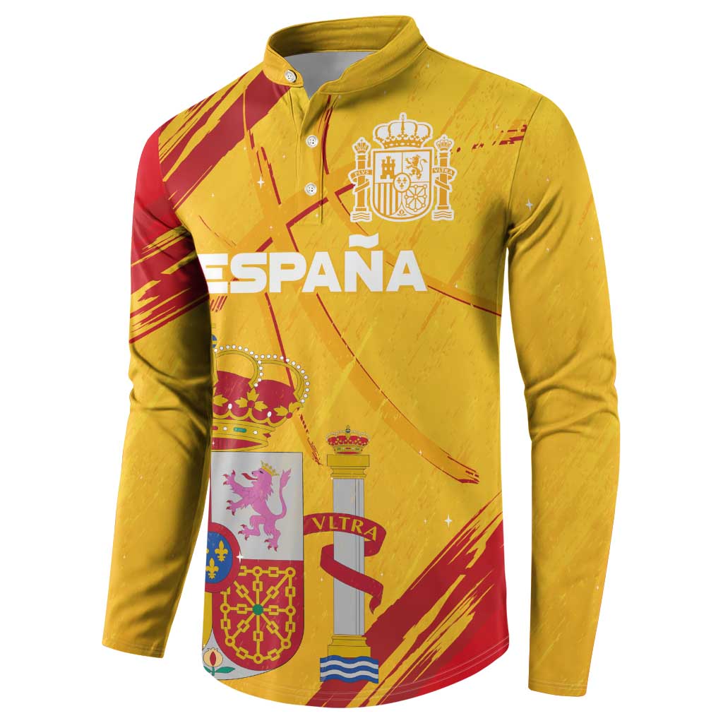 Custom Basketball Fan Jersey Spanish Button Sweatshirt Royal Seal of España - Wonder Print Shop