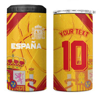 Custom Basketball Fan Jersey Spanish 4 in 1 Can Cooler Tumbler Royal Seal of España - Wonder Print Shop