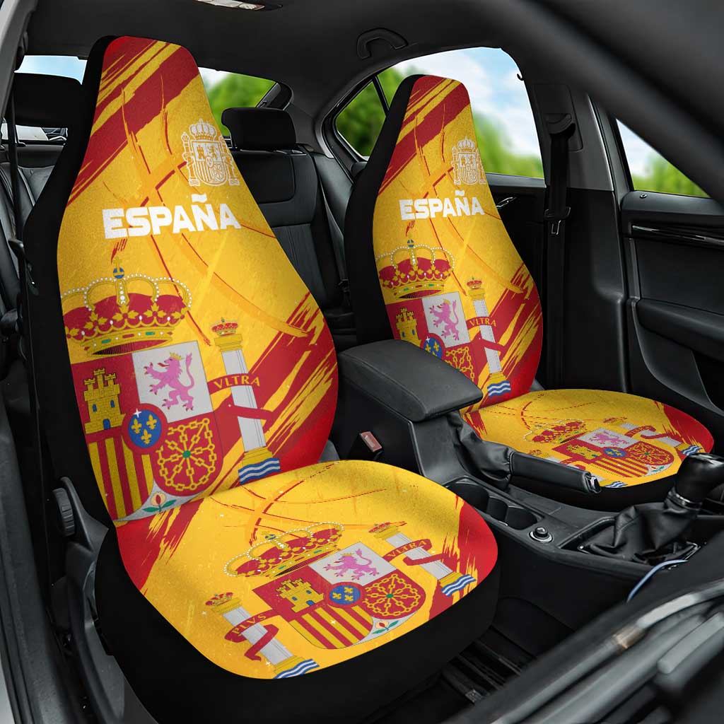 Basketball Fan Jersey Spanish Car Seat Cover Royal Seal of España - Wonder Print Shop