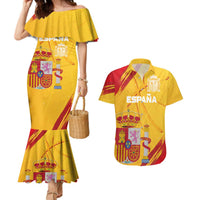 Custom Basketball Fan Jersey Spanish Couples Matching Mermaid Dress and Hawaiian Shirt Royal Seal of España - Wonder Print Shop