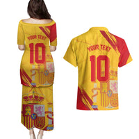 Custom Basketball Fan Jersey Spanish Couples Matching Puletasi and Hawaiian Shirt Royal Seal of España - Wonder Print Shop