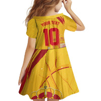 Custom Basketball Fan Jersey Spanish Family Matching Off Shoulder Maxi Dress and Hawaiian Shirt Royal Seal of España - Wonder Print Shop