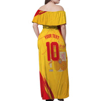 Custom Basketball Fan Jersey Spanish Family Matching Off Shoulder Maxi Dress and Hawaiian Shirt Royal Seal of España - Wonder Print Shop