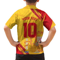 Custom Basketball Fan Jersey Spanish Family Matching Summer Maxi Dress and Hawaiian Shirt Royal Seal of España - Wonder Print Shop