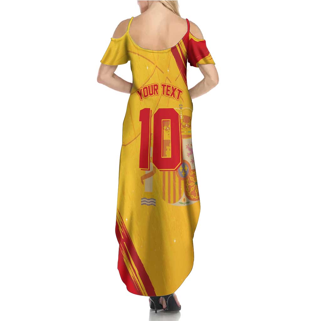 Custom Basketball Fan Jersey Spanish Family Matching Summer Maxi Dress and Hawaiian Shirt Royal Seal of España - Wonder Print Shop