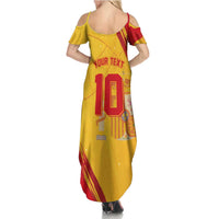 Custom Basketball Fan Jersey Spanish Family Matching Summer Maxi Dress and Hawaiian Shirt Royal Seal of España - Wonder Print Shop