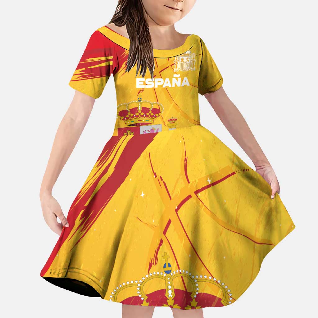 Custom Basketball Fan Jersey Spanish Family Matching Tank Maxi Dress and Hawaiian Shirt Royal Seal of España - Wonder Print Shop