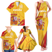 Custom Basketball Fan Jersey Spanish Family Matching Tank Maxi Dress and Hawaiian Shirt Royal Seal of España - Wonder Print Shop
