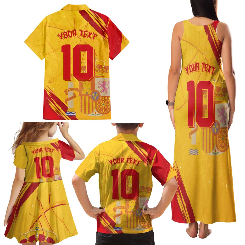 Custom Basketball Fan Jersey Spanish Family Matching Tank Maxi Dress and Hawaiian Shirt Royal Seal of España - Wonder Print Shop