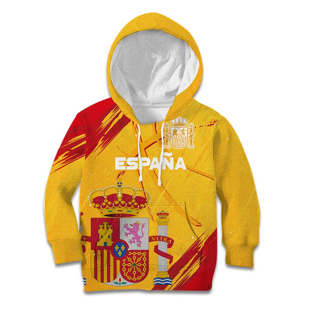 Custom Basketball Fan Jersey Spanish Kid Hoodie Royal Seal of España - Wonder Print Shop