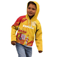Custom Basketball Fan Jersey Spanish Kid Hoodie Royal Seal of España - Wonder Print Shop