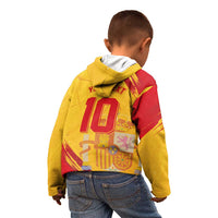 Custom Basketball Fan Jersey Spanish Kid Hoodie Royal Seal of España - Wonder Print Shop