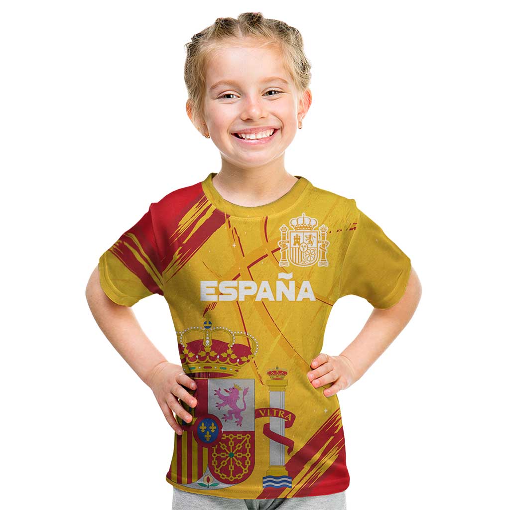 Custom Basketball Fan Jersey Spanish Kid T Shirt Royal Seal of España - Wonder Print Shop
