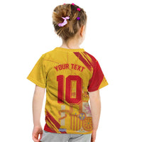 Custom Basketball Fan Jersey Spanish Kid T Shirt Royal Seal of España - Wonder Print Shop