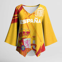 Custom Basketball Fan Jersey Spanish Kimono Sleeve Blouse Royal Seal of España - Wonder Print Shop