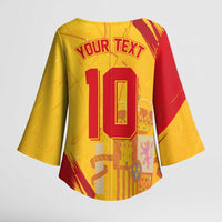 Custom Basketball Fan Jersey Spanish Kimono Sleeve Blouse Royal Seal of España - Wonder Print Shop