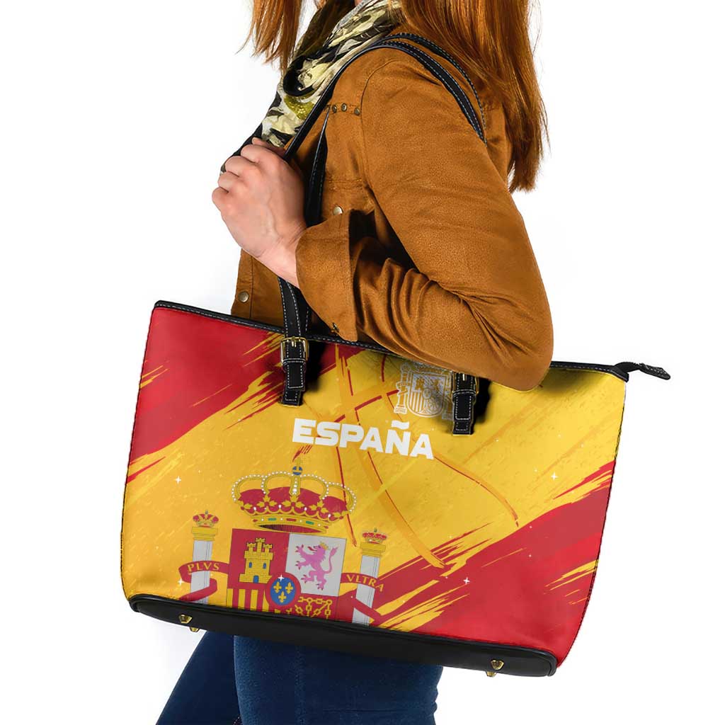 Basketball Fan Jersey Spanish Leather Tote Bag Royal Seal of España - Wonder Print Shop