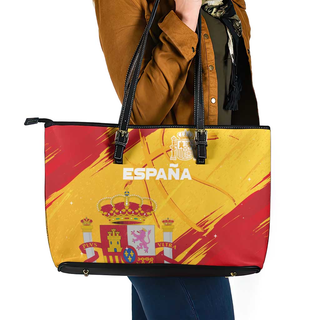 Basketball Fan Jersey Spanish Leather Tote Bag Royal Seal of España - Wonder Print Shop