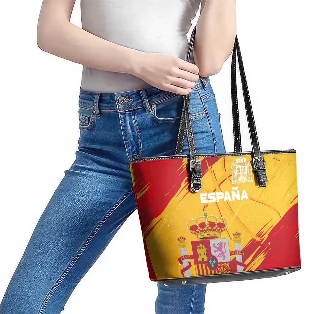 Basketball Fan Jersey Spanish Leather Tote Bag Royal Seal of España - Wonder Print Shop