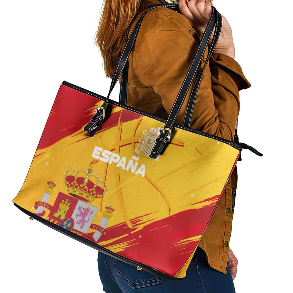 Basketball Fan Jersey Spanish Leather Tote Bag Royal Seal of España - Wonder Print Shop