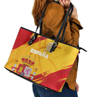 Basketball Fan Jersey Spanish Leather Tote Bag Royal Seal of España - Wonder Print Shop
