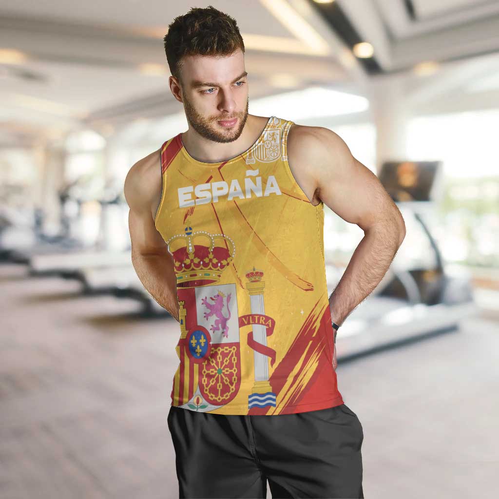 Custom Basketball Fan Jersey Spanish Men Tank Top Royal Seal of España - Wonder Print Shop
