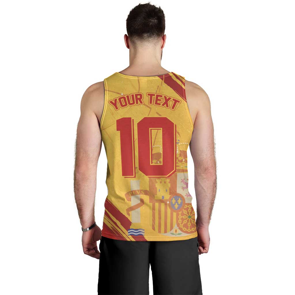Custom Basketball Fan Jersey Spanish Men Tank Top Royal Seal of España - Wonder Print Shop