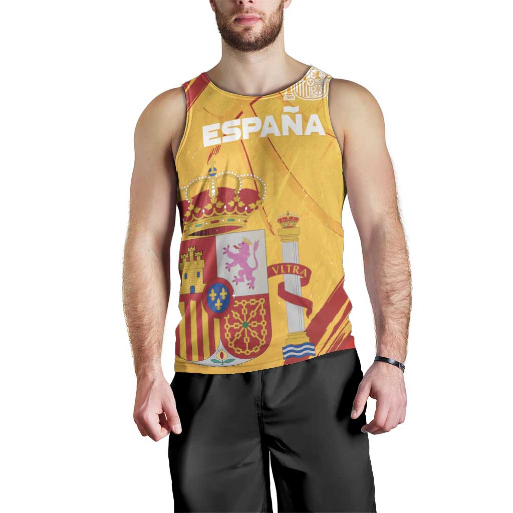 Custom Basketball Fan Jersey Spanish Men Tank Top Royal Seal of España - Wonder Print Shop