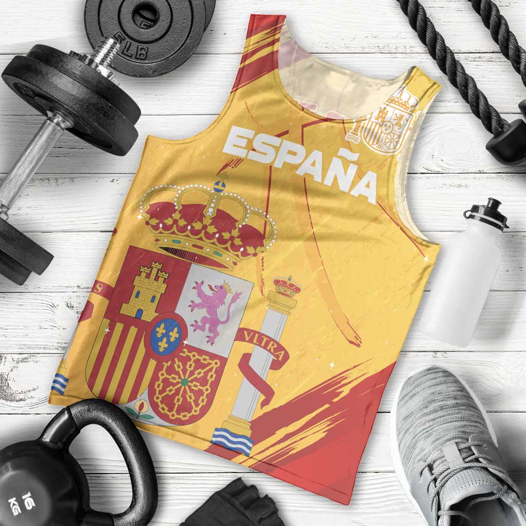 Custom Basketball Fan Jersey Spanish Men Tank Top Royal Seal of España - Wonder Print Shop