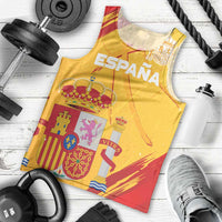 Custom Basketball Fan Jersey Spanish Men Tank Top Royal Seal of España - Wonder Print Shop