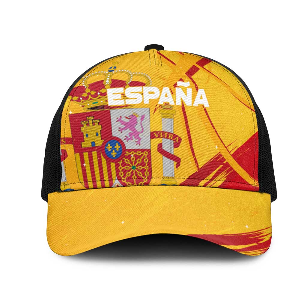 Basketball Fan Jersey Spanish Mesh Trucker Cap Royal Seal of España - Wonder Print Shop