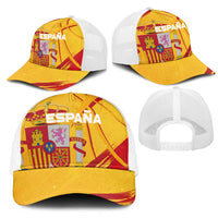 Basketball Fan Jersey Spanish Mesh Trucker Cap Royal Seal of España - Wonder Print Shop