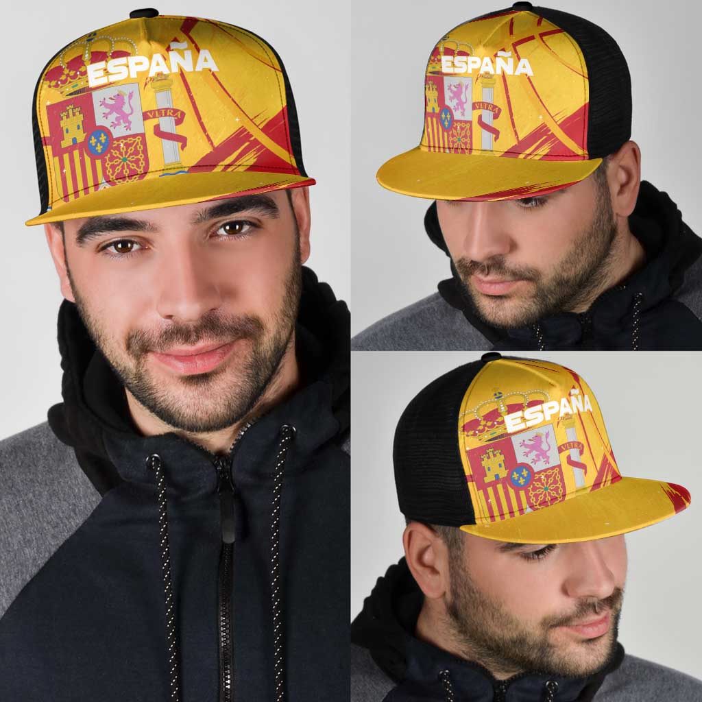 Basketball Fan Jersey Spanish Mesh Trucker Cap Royal Seal of España - Wonder Print Shop