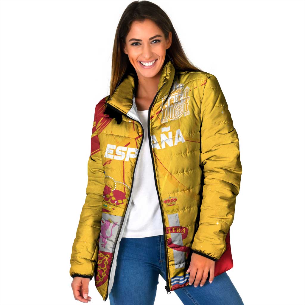 Custom Basketball Fan Jersey Spanish Padded Jacket Royal Seal of España - Wonder Print Shop