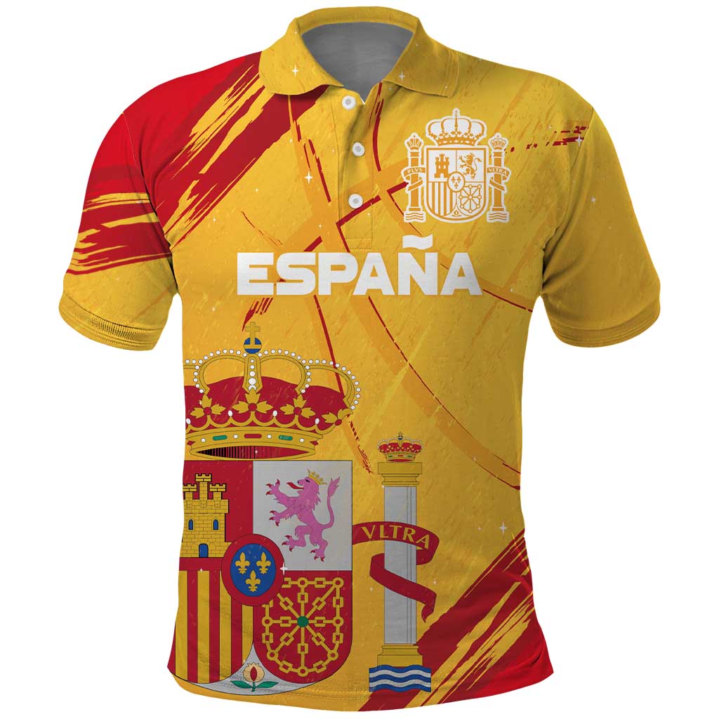 Custom Basketball Fan Jersey Spanish Polo Shirt Royal Seal of España - Wonder Print Shop