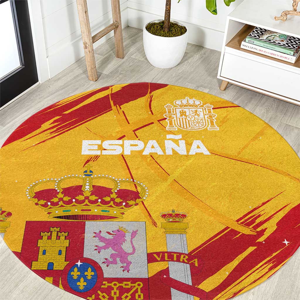 Basketball Fan Jersey Spanish Round Carpet Royal Seal of España - Wonder Print Shop
