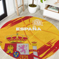 Basketball Fan Jersey Spanish Round Carpet Royal Seal of España - Wonder Print Shop