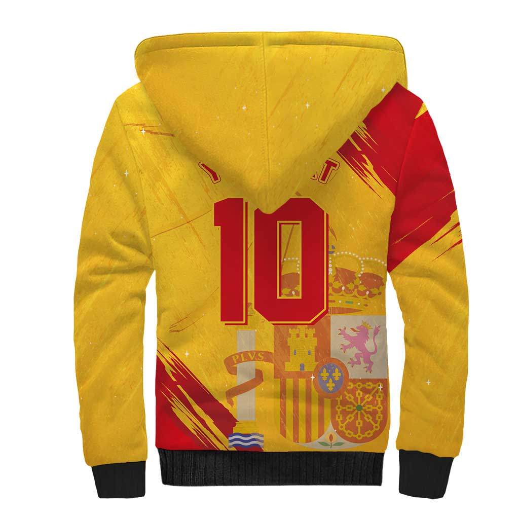 Custom Basketball Fan Jersey Spanish Sherpa Hoodie Royal Seal of España - Wonder Print Shop