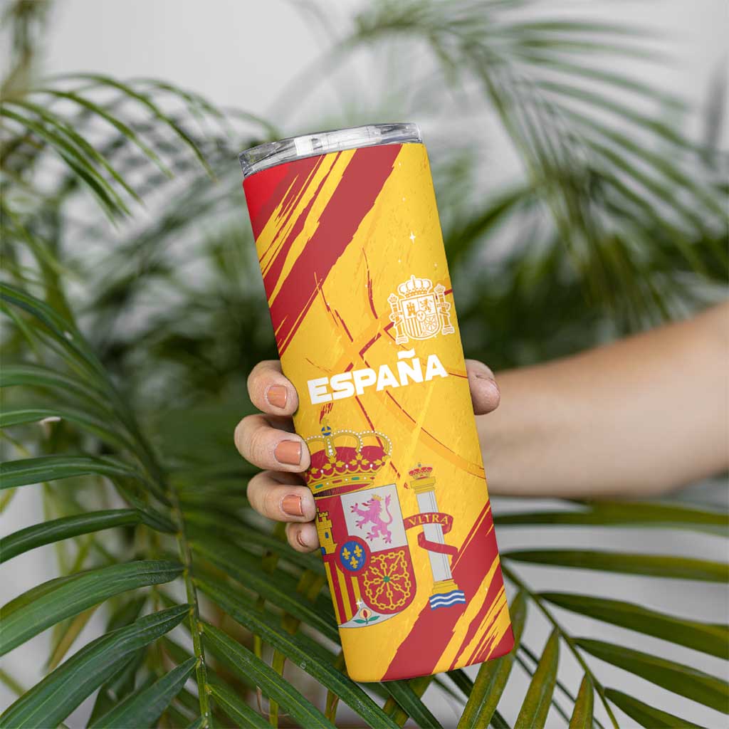 Custom Basketball Fan Jersey Spanish Skinny Tumbler Royal Seal of España - Wonder Print Shop