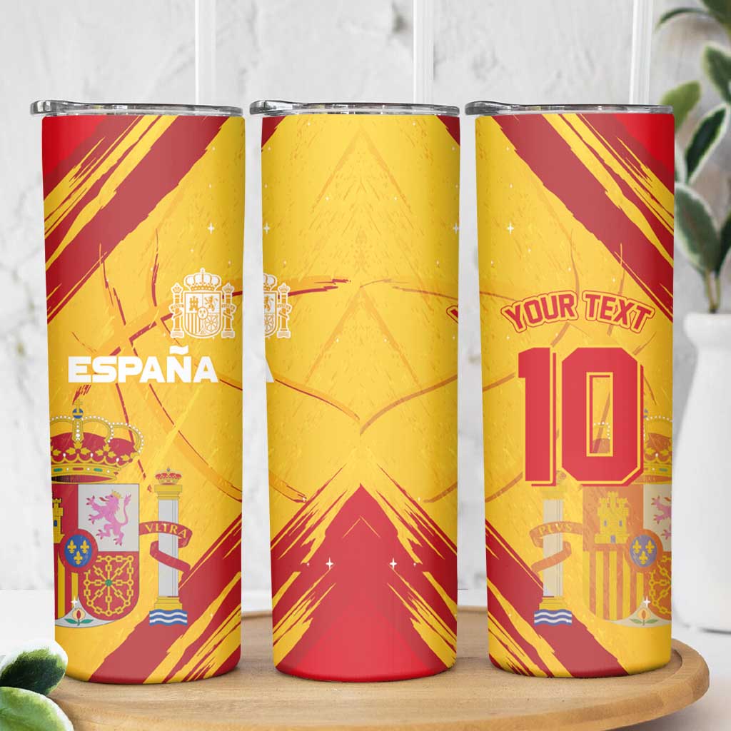 Custom Basketball Fan Jersey Spanish Skinny Tumbler Royal Seal of España - Wonder Print Shop
