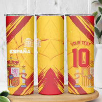 Custom Basketball Fan Jersey Spanish Skinny Tumbler Royal Seal of España - Wonder Print Shop