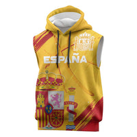 Custom Basketball Fan Jersey Spanish Sleeveless Hoodie Royal Seal of España - Wonder Print Shop