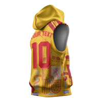 Custom Basketball Fan Jersey Spanish Sleeveless Hoodie Royal Seal of España - Wonder Print Shop