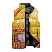 Custom Basketball Fan Jersey Spanish Sleeveless Puffer Jacket Royal Seal of España - Wonder Print Shop