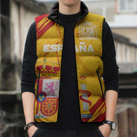 Custom Basketball Fan Jersey Spanish Sleeveless Puffer Jacket Royal Seal of España - Wonder Print Shop