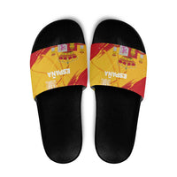 Basketball Fan Jersey Spanish Slide Sandals Royal Seal of España - Wonder Print Shop