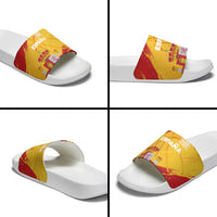Basketball Fan Jersey Spanish Slide Sandals Royal Seal of España - Wonder Print Shop